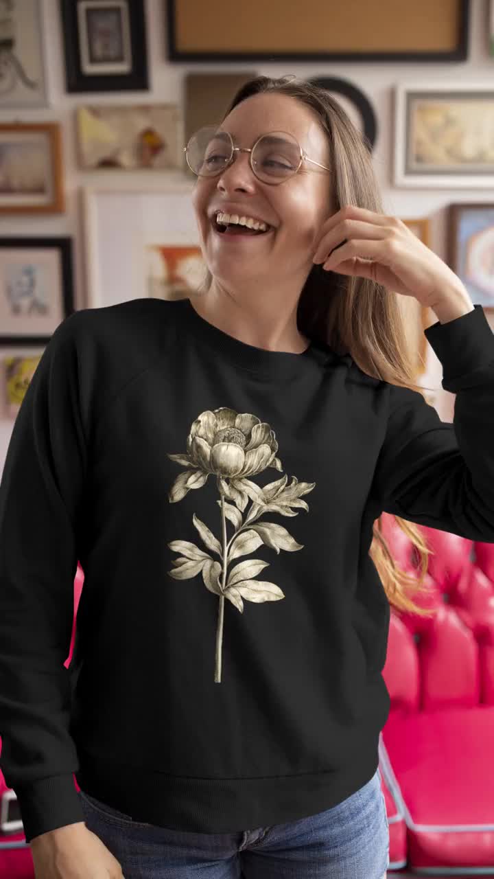 Flower Sweatshirt | Cute Wildflower Sweat, Floral Peony, Boho Sweatshirt,  Girls Sweatshirt, Garden Sweatshirt for Women, Plants, Beautiful