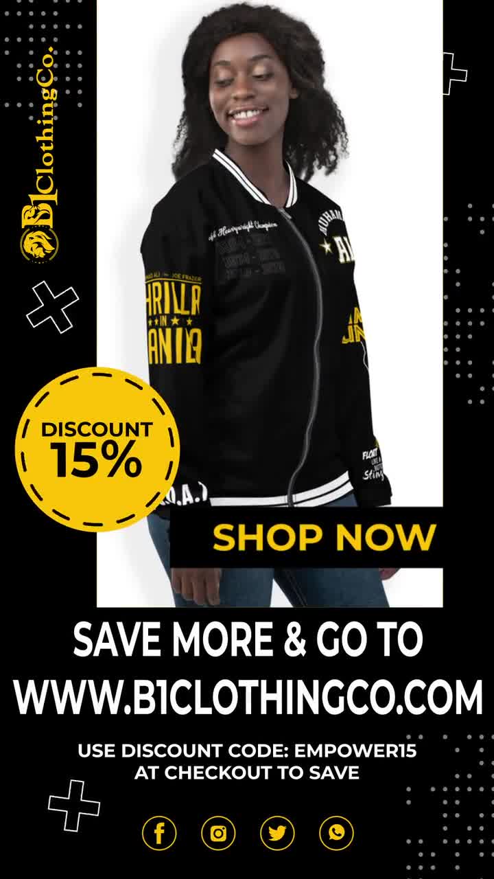 Muhammad Ali Vintage Bomber Jacket - Heritage Collection Unisex