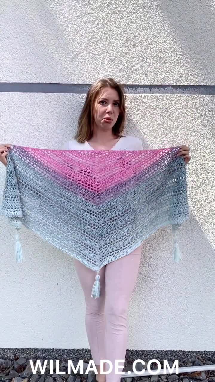 Simple Scarfie Shawl made with lionbrand scarfie yarn - Wilmade