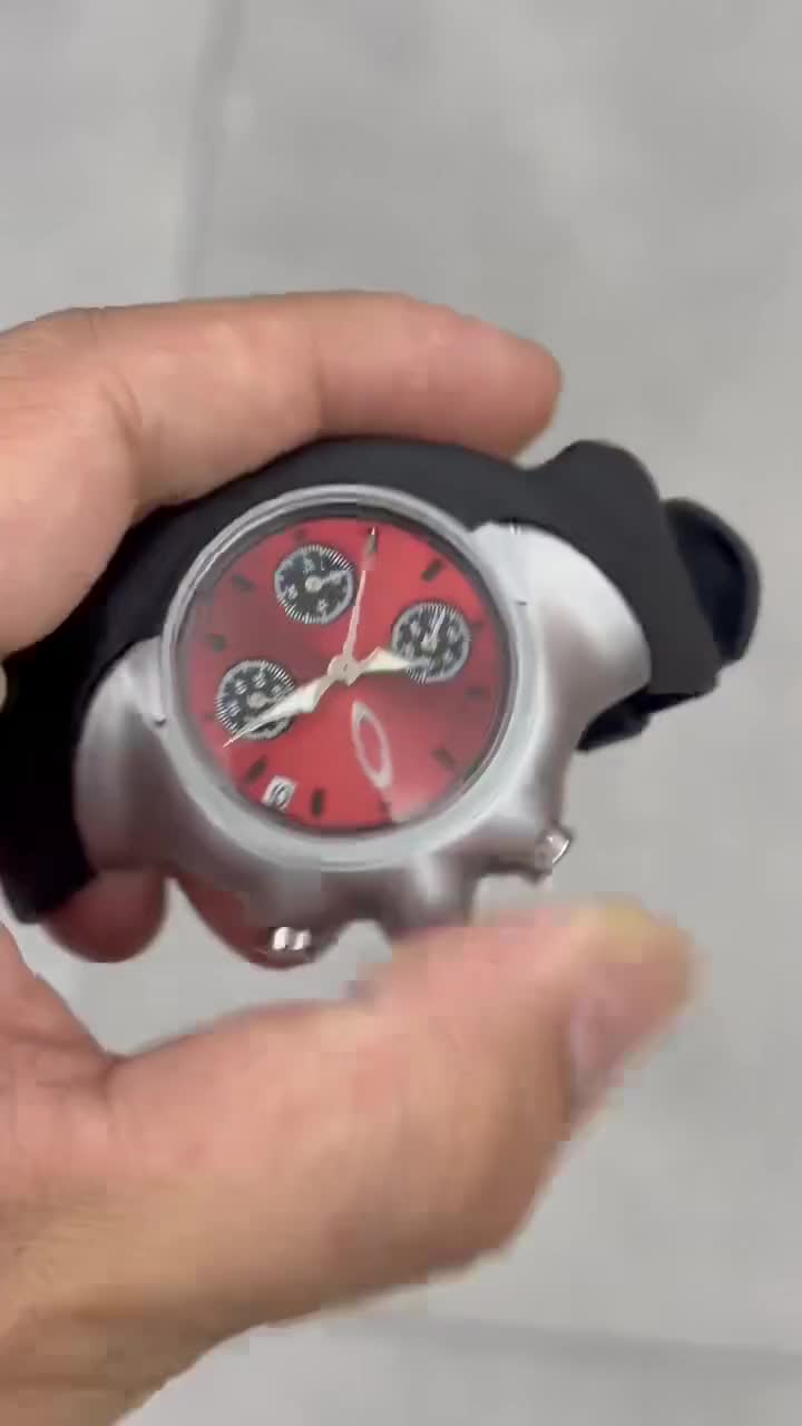 Oakley Detonator Inspired Red Chronograph Watch – Futuristic Sport