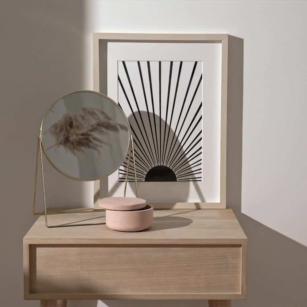 Abstracte zonkunstdruk: halverwege de eeuw modern zwart-wit (digitale download) video poster