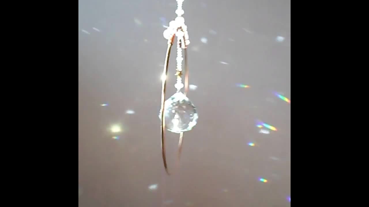 Suncatcher boule de verre en cristal transparent, pendentif suspendu et  crochet en fil de bijoux fait