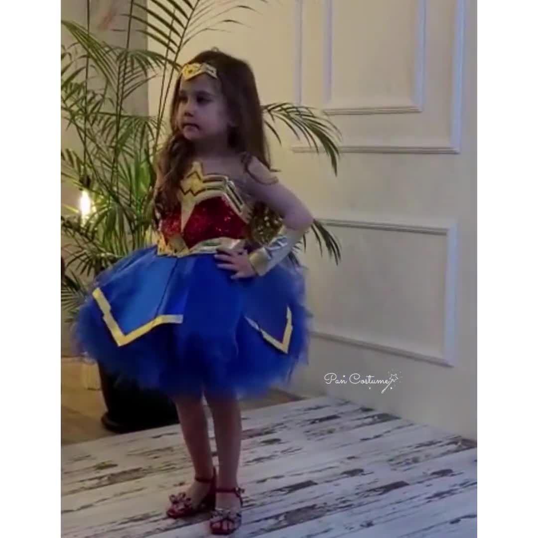 Wonder Girl Costume, Super Woman Costume per ragazze, Costume di