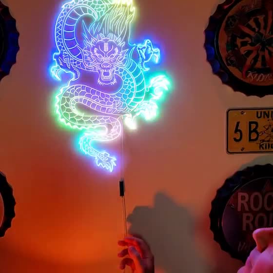 Panneau LED 3D ADVPRO Dragon Volant RGB – Décoration Murale Animale Lumineuse Pour Chambre