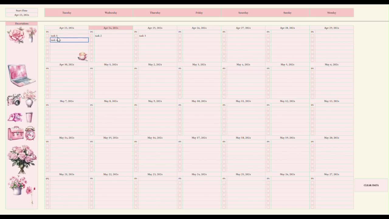 Resizable Printable Calendar