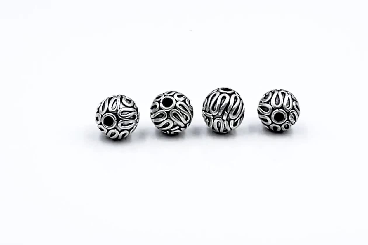 5 Pcs Bag of 8 mm Sterling Silver Seamless Round Beads