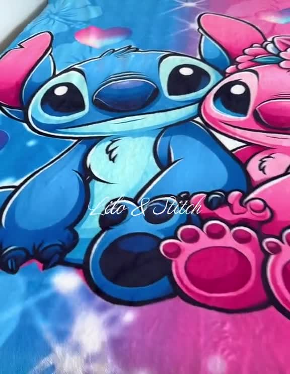Custom Stitch Blanket with Name, Personalized Stitch Lilo Blanket, Lilo Stitch Blanket, Stitch Birthday Gifts, Stitch Gifts, Kid Gift video poster