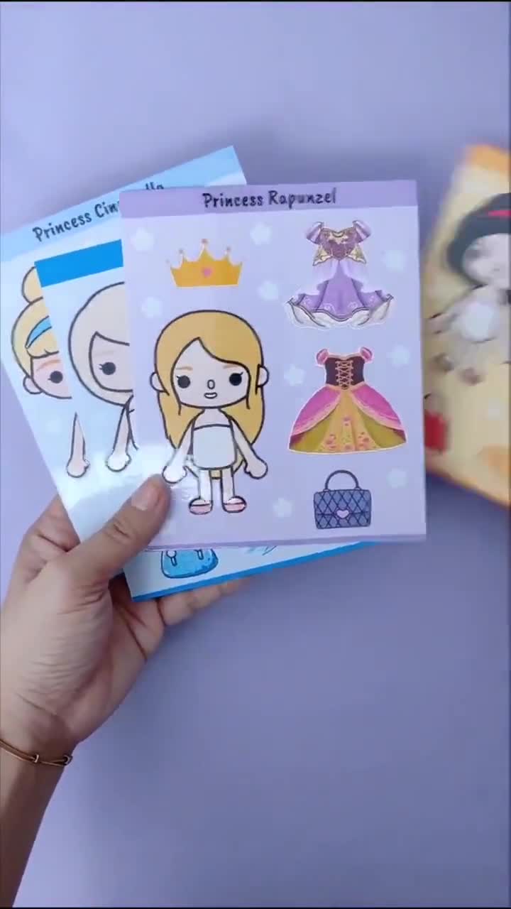 プリンセスのペーパードール「トカ・ボカ」の印刷可能なテンプレート