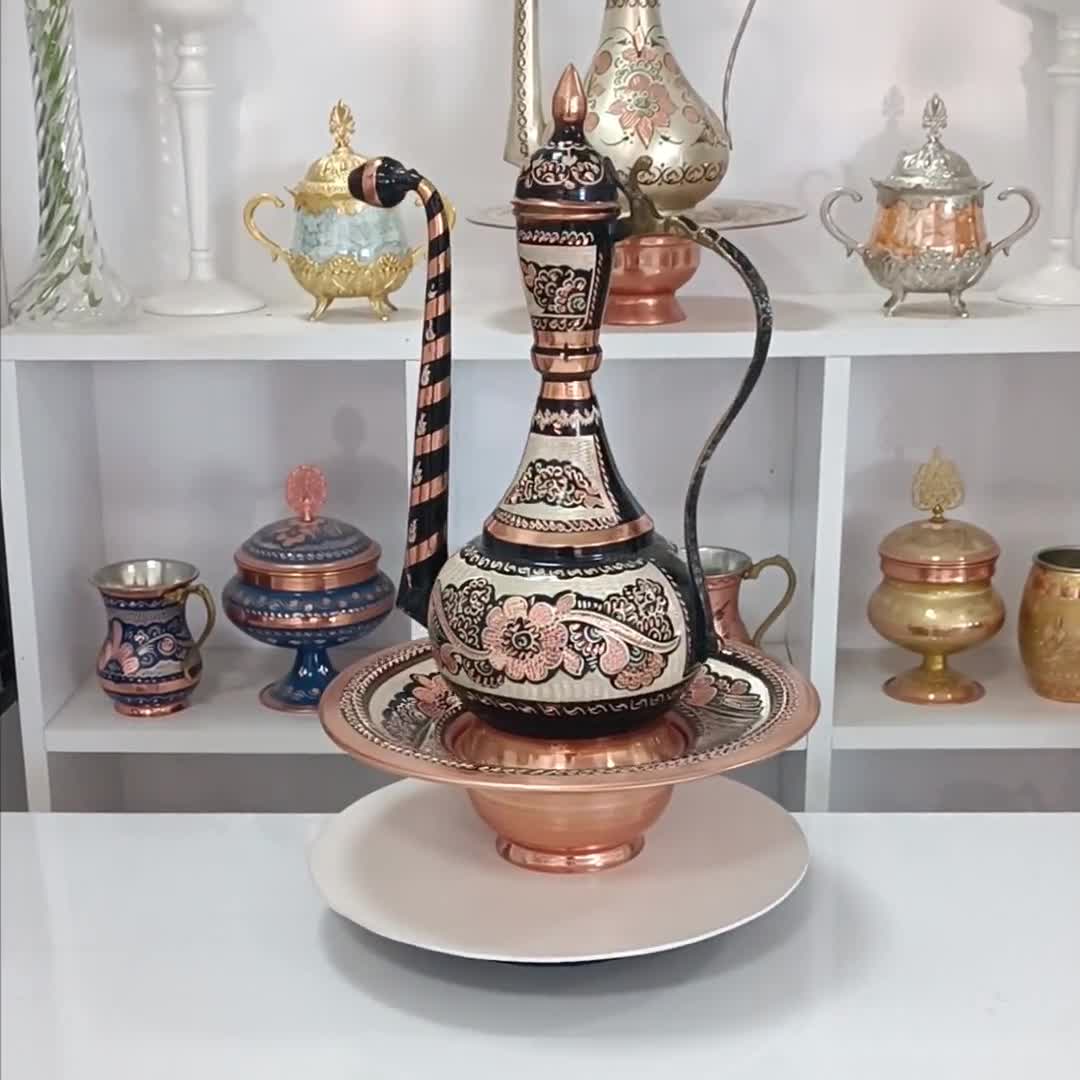 手作りのトルコ銅製水差しと洗面器：東洋風インテリア - Etsy 日本