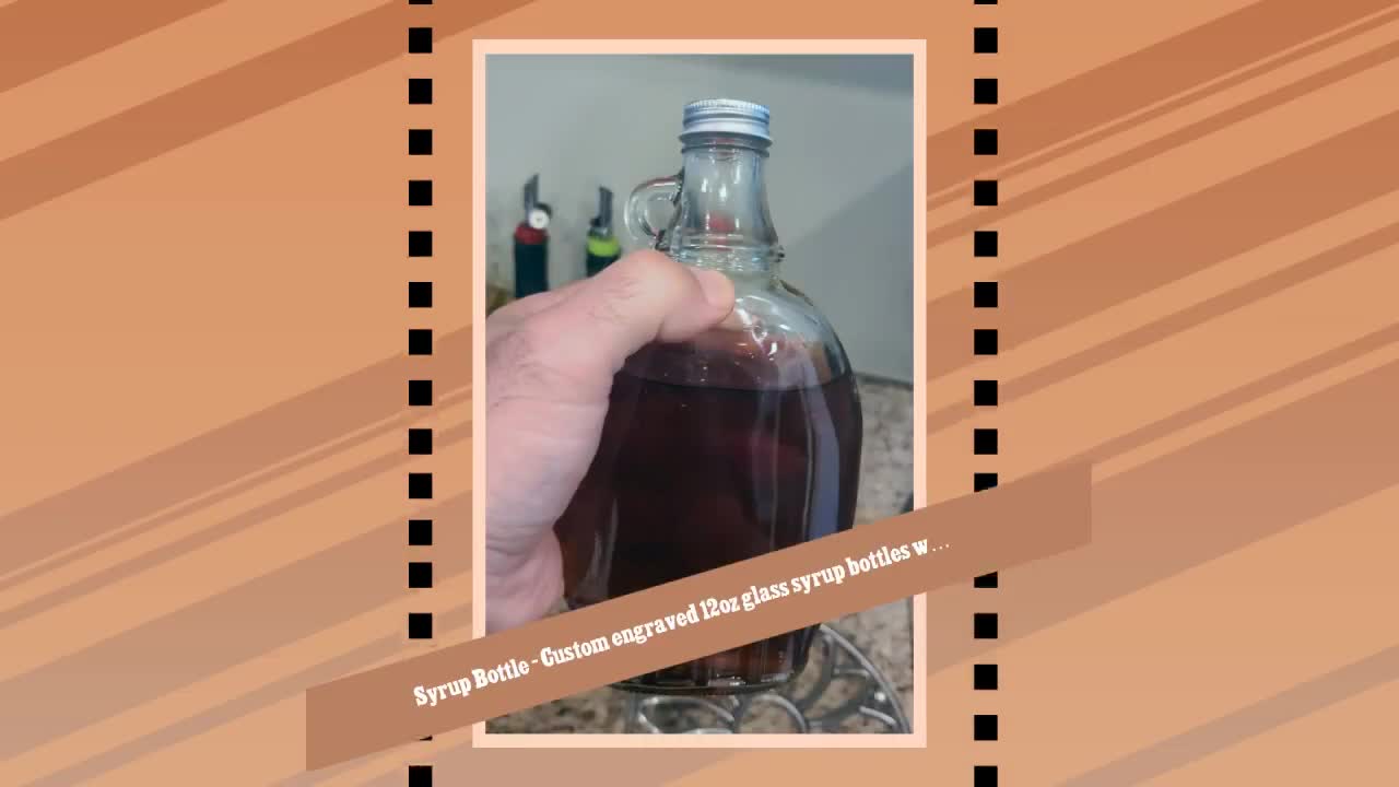 Syrup Bottle - Custom engraved 12oz glass bottle with cap. – GreatStuff4Me