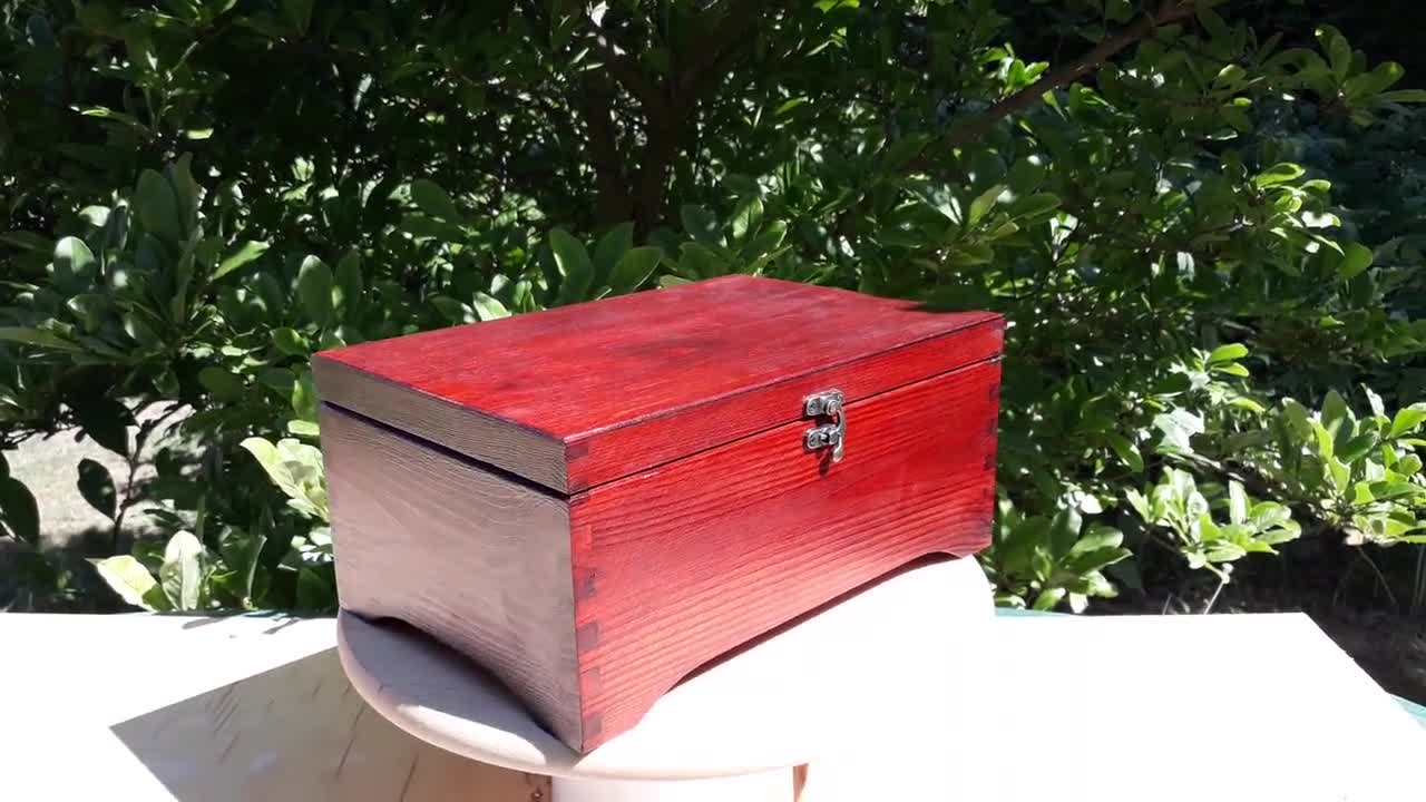 Wooden Box With Key Lock, Gift Idea, Letter Box, Large Casket. Color  Mahogany. A Box for Your Treasures. Big Box. 