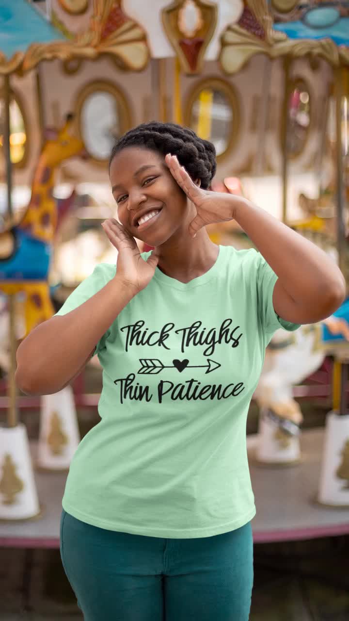 Thick Thighs Thin Patience SVG, Thick Thighs PNG, Thick Thighs Patience  Shirts Svg for Cricut or Silhouette, Thick Thighs File Download 