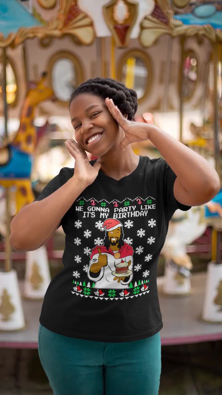 Black jesus 2025 christmas sweater