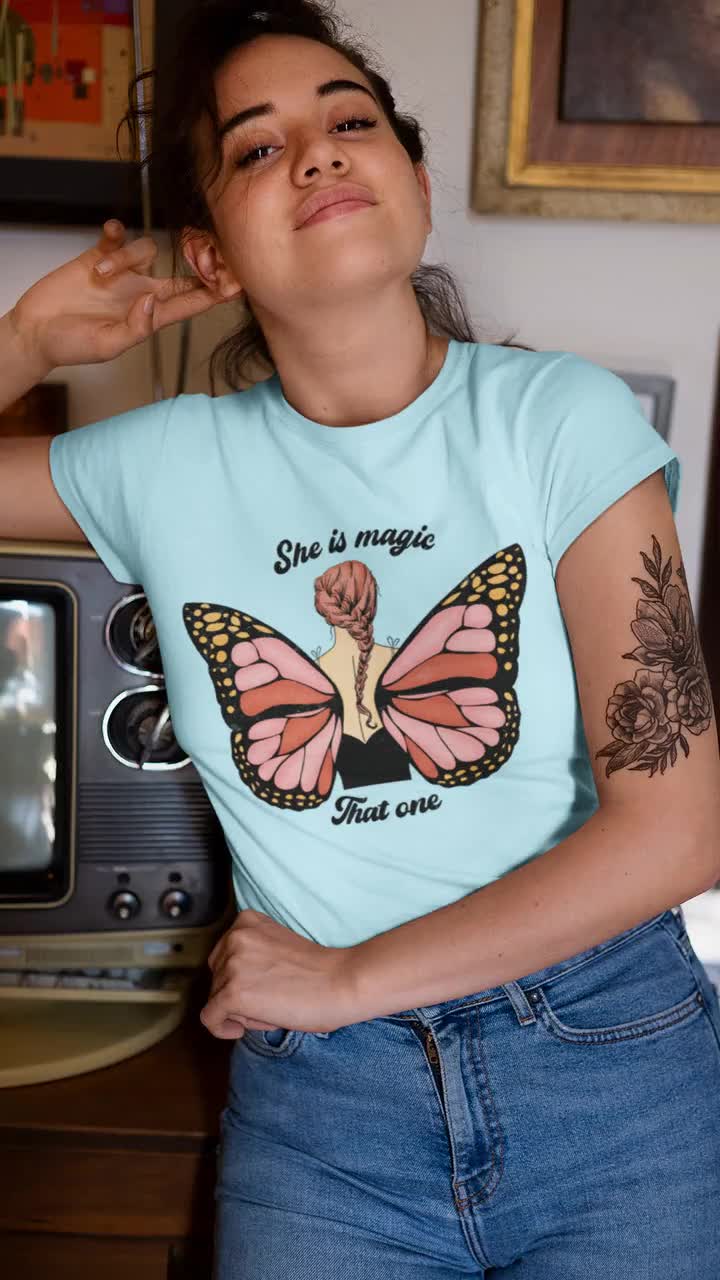 Empowering Women T-Shirts, Inspirational Quotes, Boho Butterflies, Gift for  daughter, Gift for Christmas, Womens Butterfly Print Tee shirt