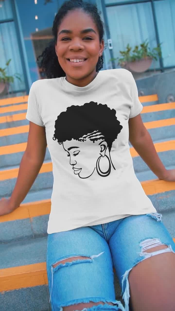 Black Woman With Short Hair Hairstyle Svg Melanin Black -  UK