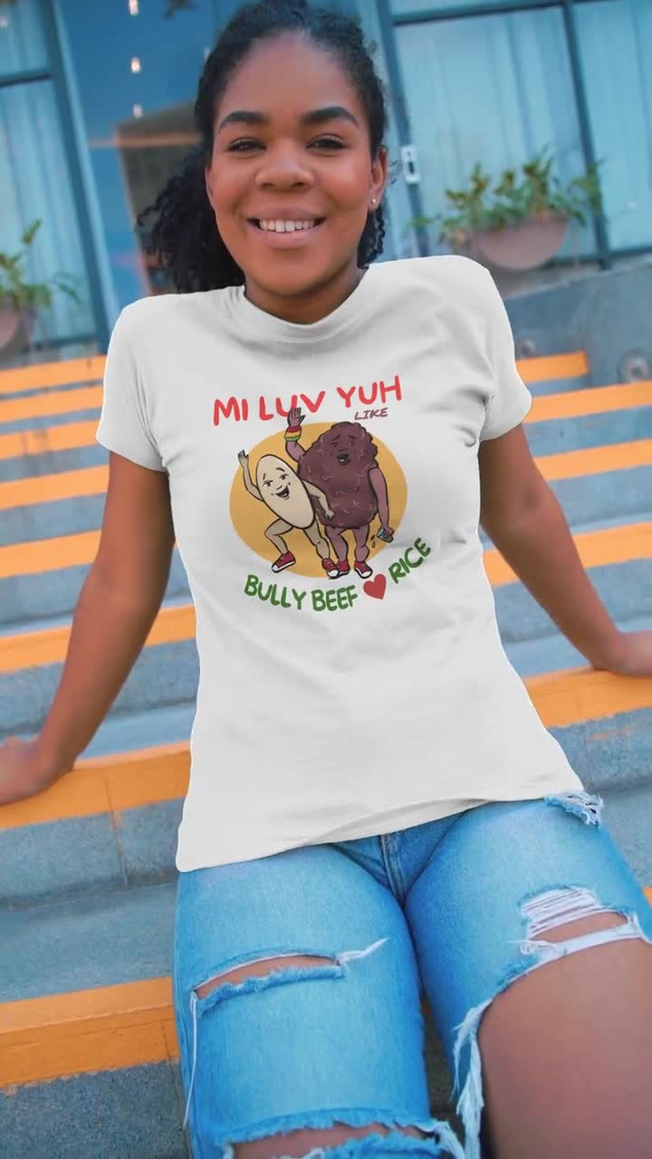 Rice and Bully Beef, Jamaica Foodie Shirt, I Love You Shirt, Shirts That Go  Hard, Funny Jamaica Food Shirt, Cute Food Shirts, Bob Marley 