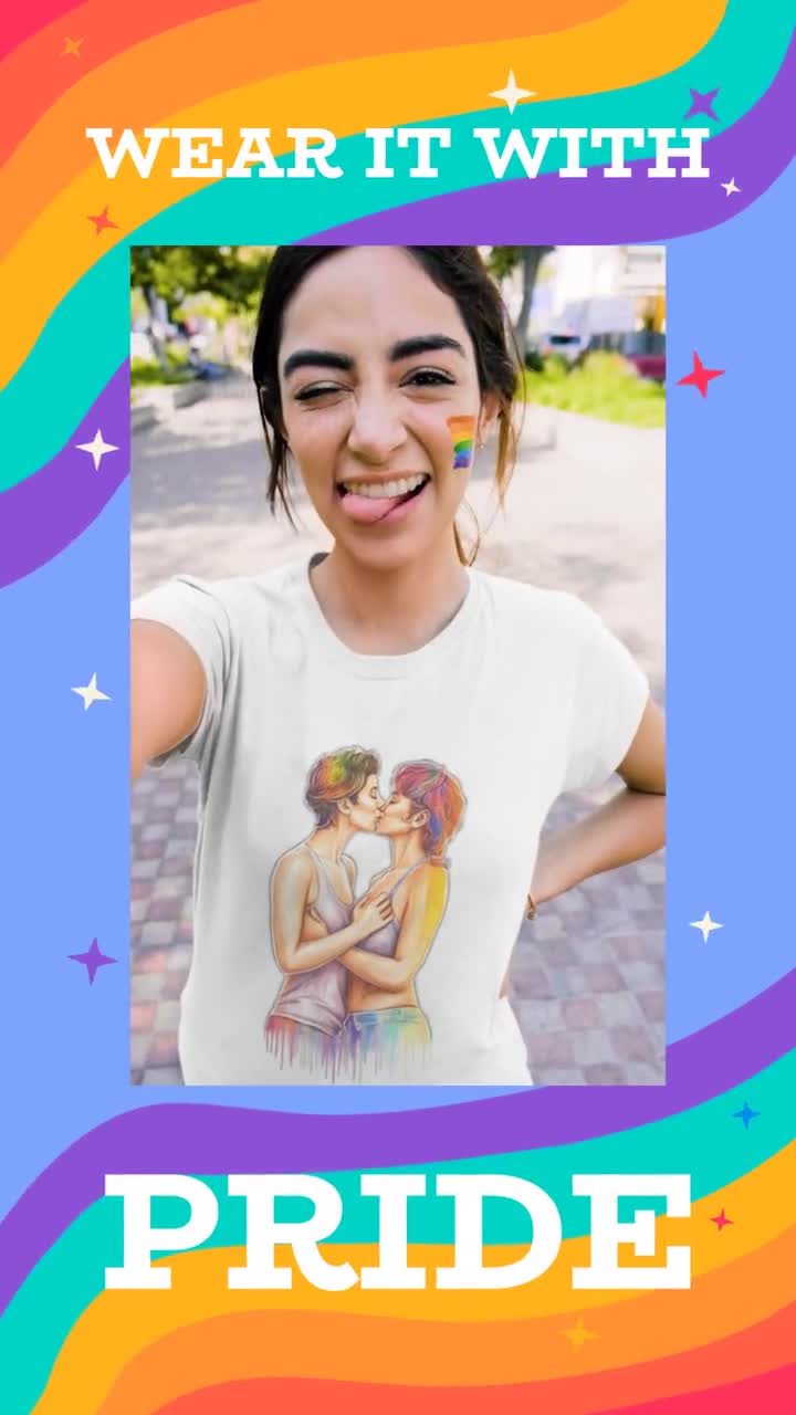 Due ragazze lesbiche che si baciano T-shirt Lgbtq + Pride Queer Gay  Lesbiche Bisessuali Transgender Pansessuale Halloween Genderqueer non  binario