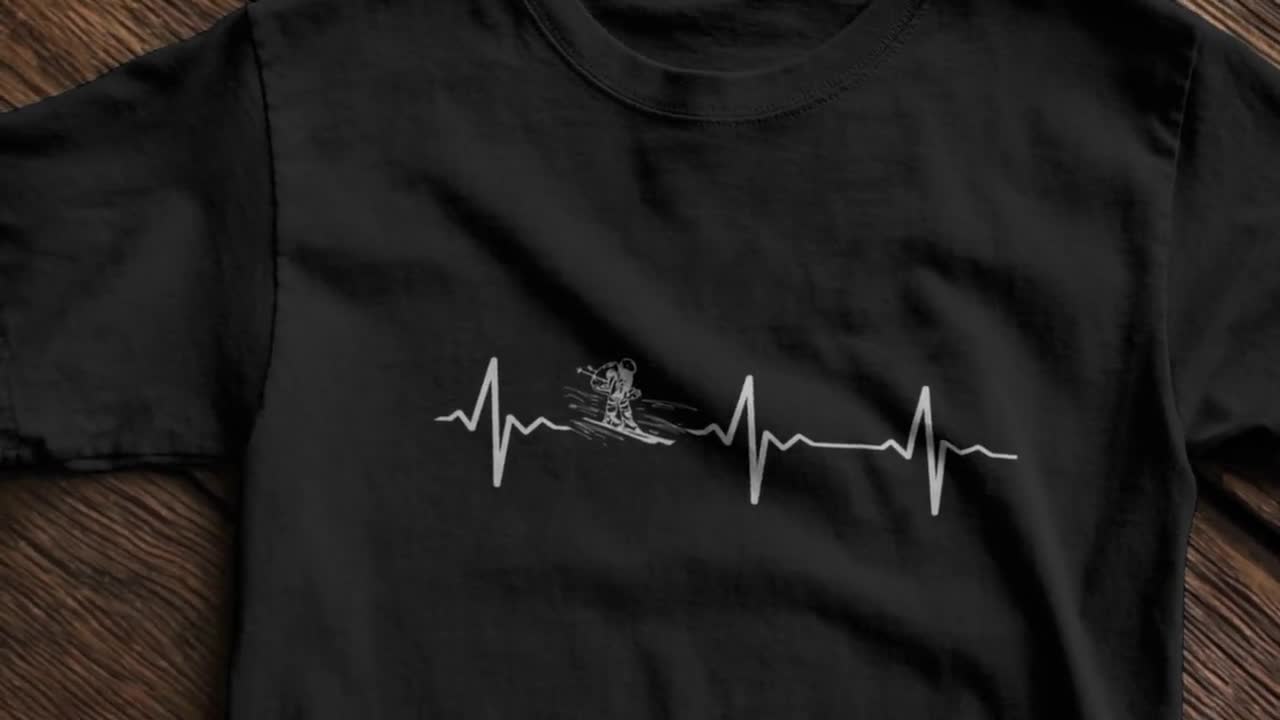 Maglietta Sci Di Fondo Con Cuore - Uomo E Donna Design Divertente