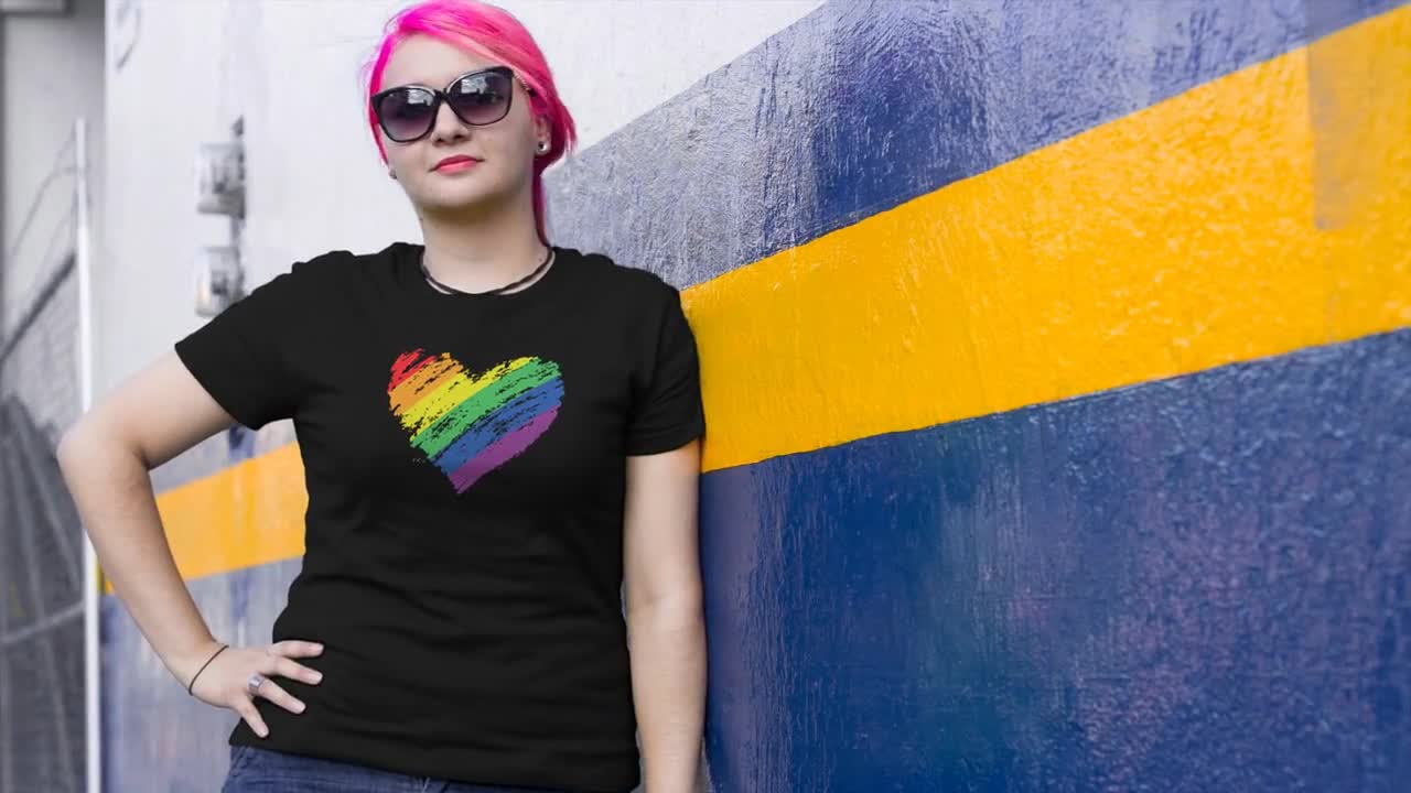 Gay Pride Shirt | LGBTQ+ Shirt | Heart Rainbow Pride Tshirt | LGBT  Awareness | LGBT Gift | Unisex T-shirt