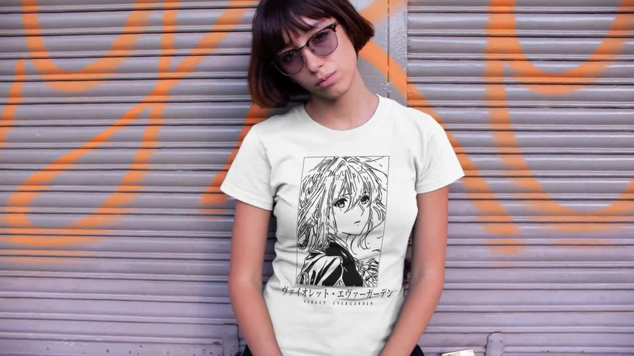 ユニセックス バイオレットガーデン アニメTシャツ、マンガ ワイフ