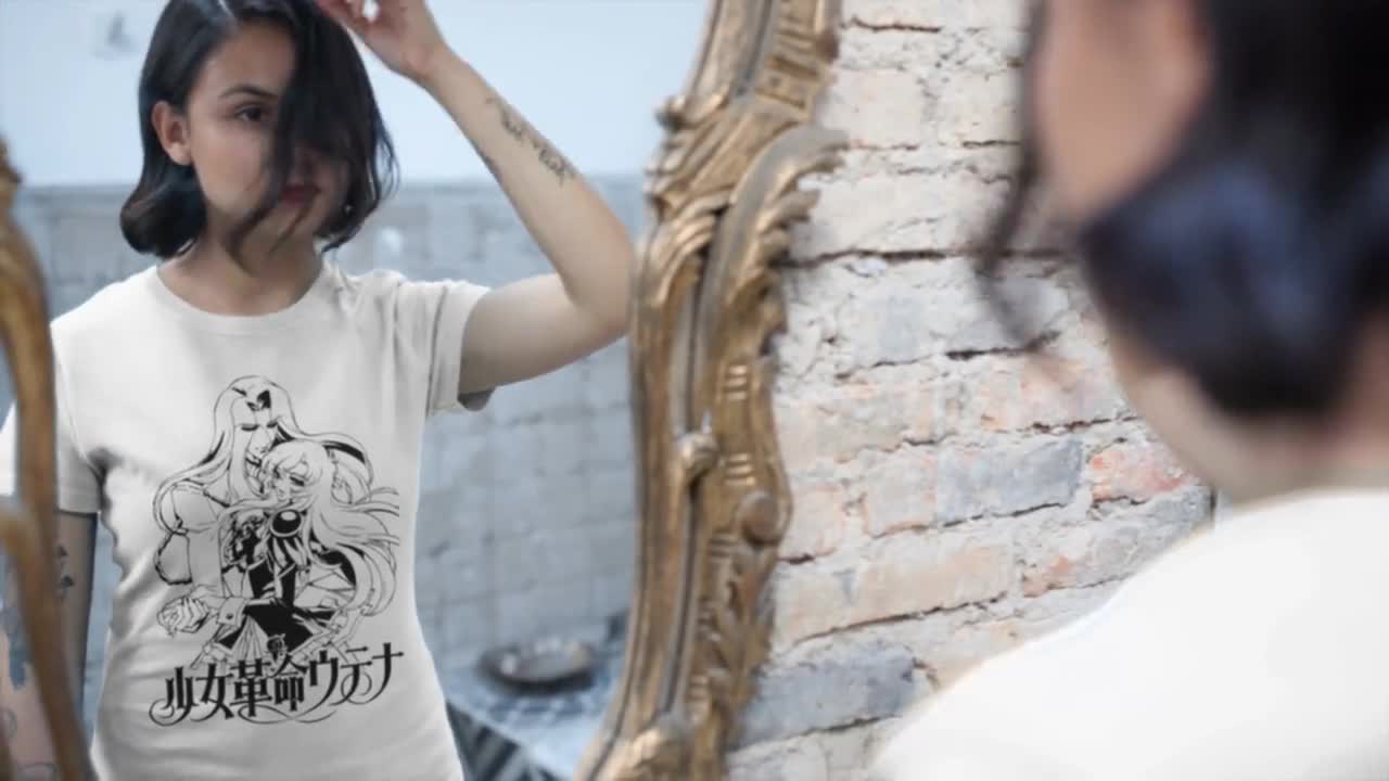 ユニセックス 少女革命ウテナ 天上冬牙 桐生 レトロアニメTシャツ 