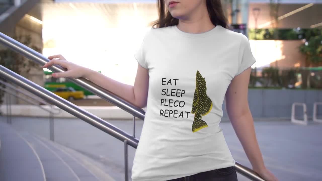 Ladies) Eat Sleep Fish Repeat! T-Shirt - Print Shirts - Cheap Price - £9.99