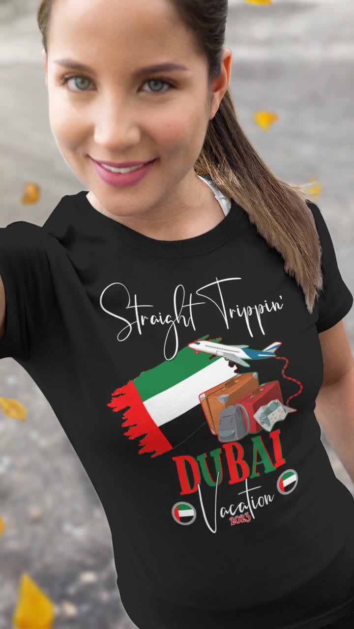 Straight Trippin Shirt, Dubai 2023, Dubai Vacation 2023, Group Matching,  United Arab Emirates, Family Vacation, Dubai Flag, Dubai Lovers