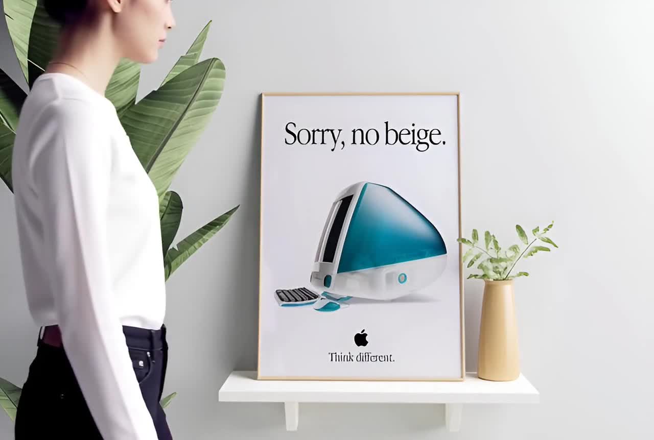 アップル/パーソナルコンピューター/ポスター Vintage Apple Imac G3 Poster: 'sorry, No Beige' Ad (digital