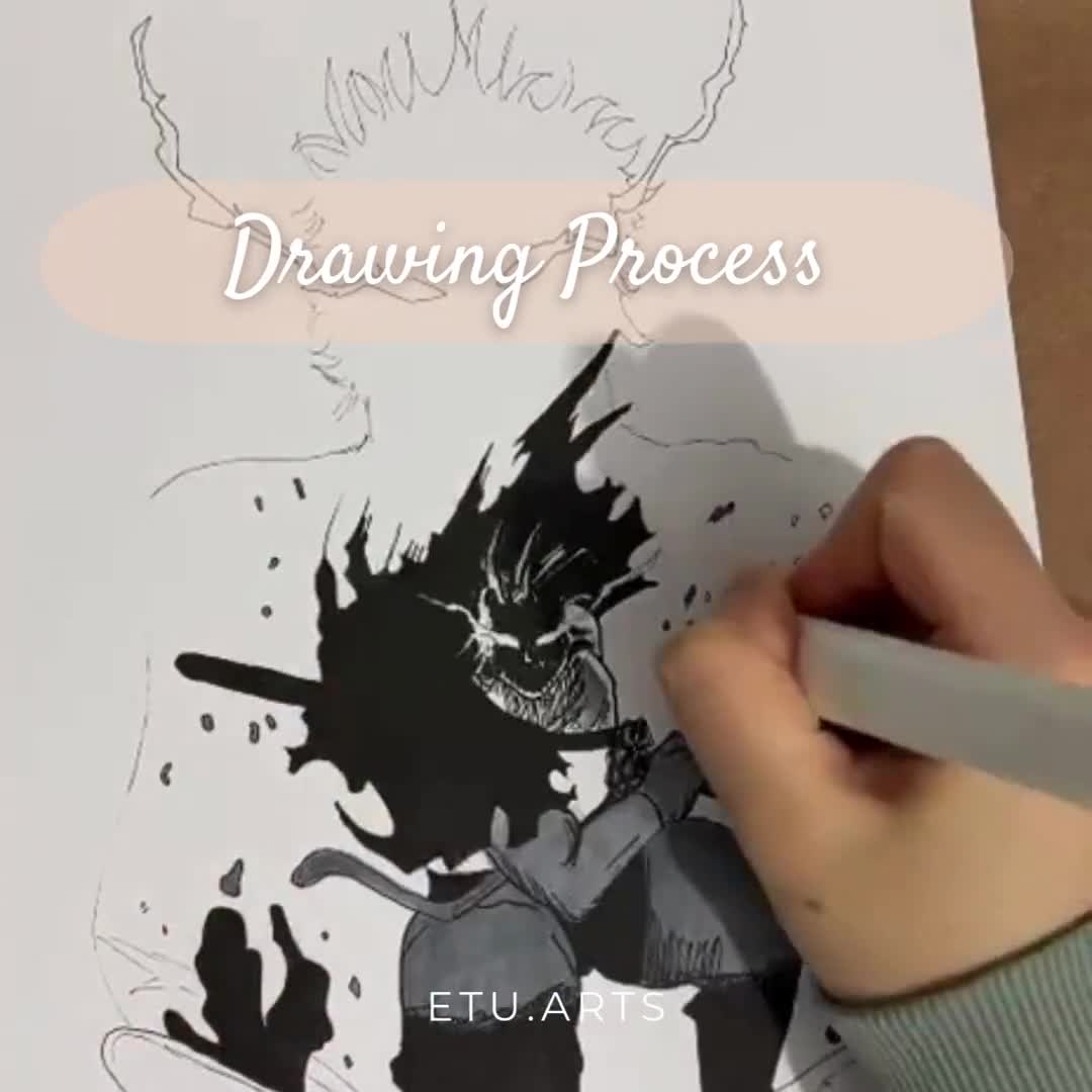 Pôster de personagem japonês / arte de fã / pôster de mangá / arte de fã feita à mão / arte para impressão digital / arquivo para download video poster