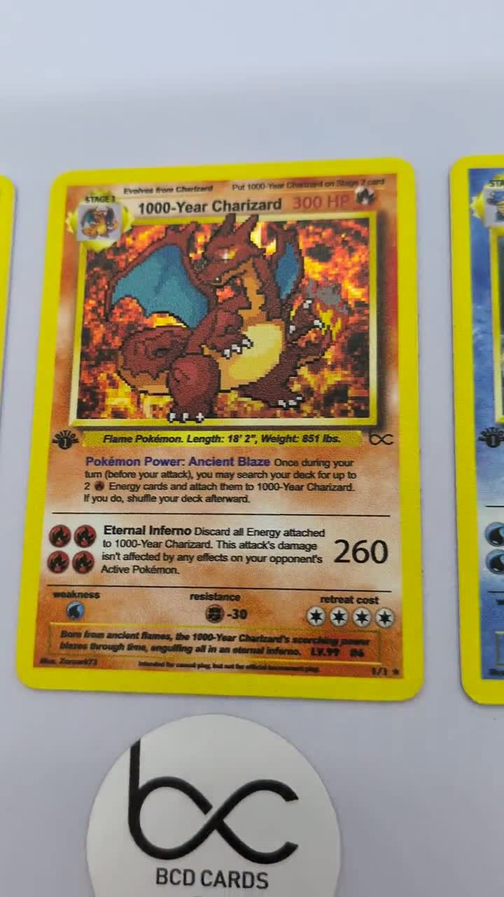 1000-Year Charizard, Venusaur, Blastoise - Custom Pokemon Cards 1000-Year Charizard, Venusaur, Blastoise - Custom Pokemon Cards