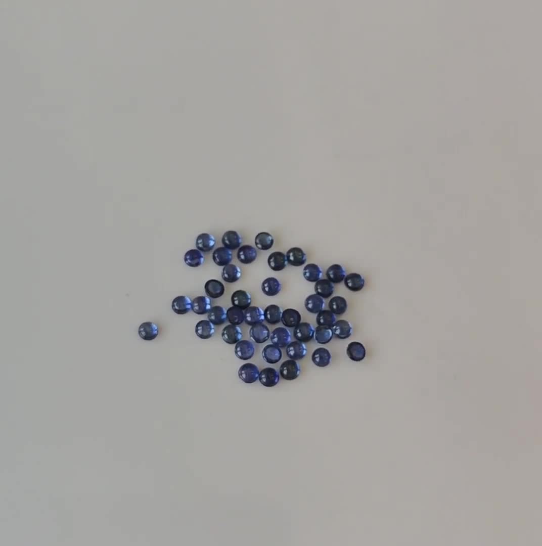 天然ブルーサファイアラウンドカボション 4mm AAA品質 -ブルー