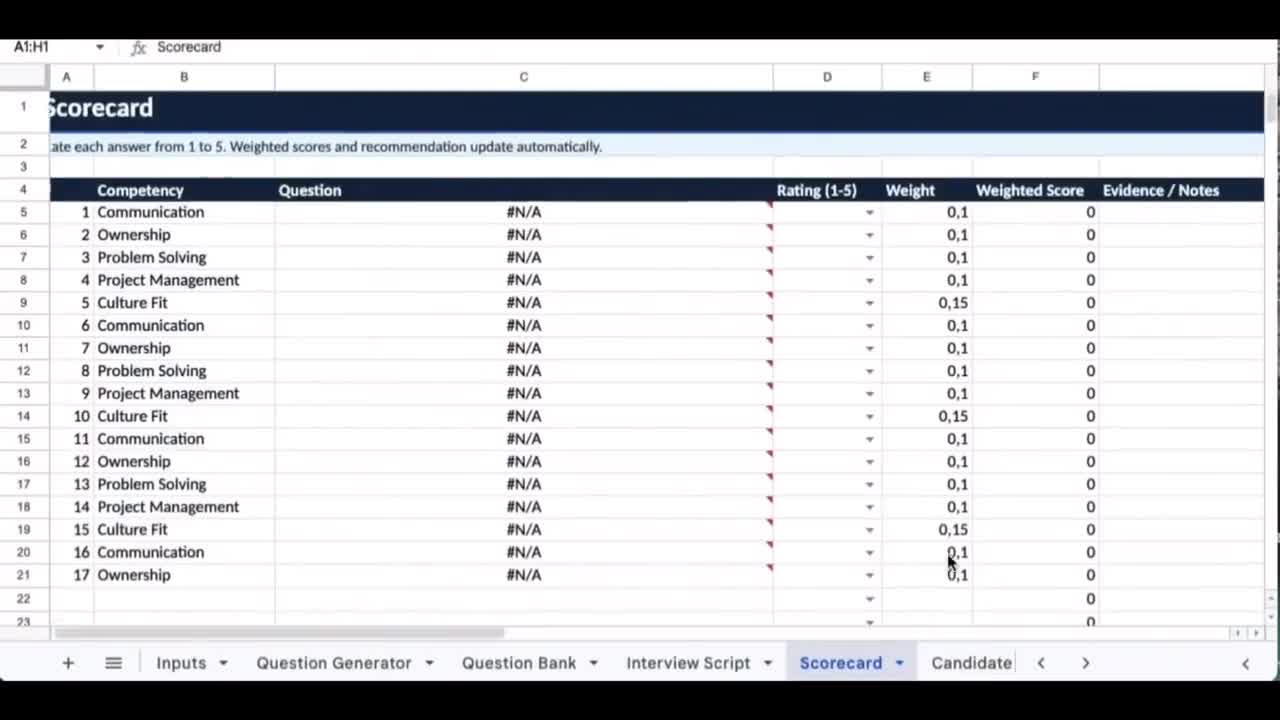 Interview Script Generator Excel | Automated Interview Questions | Hiring Toolkit | Candidate Evaluation System | HR Templates | video poster