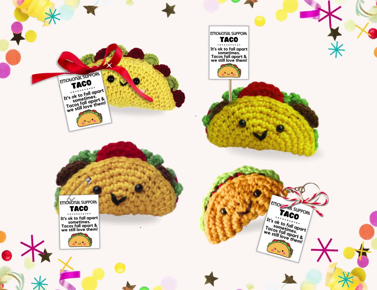 PRNTABLE Emotonal Support Taco Tags, Let's Taco 'bout T, Dgtal PDF...