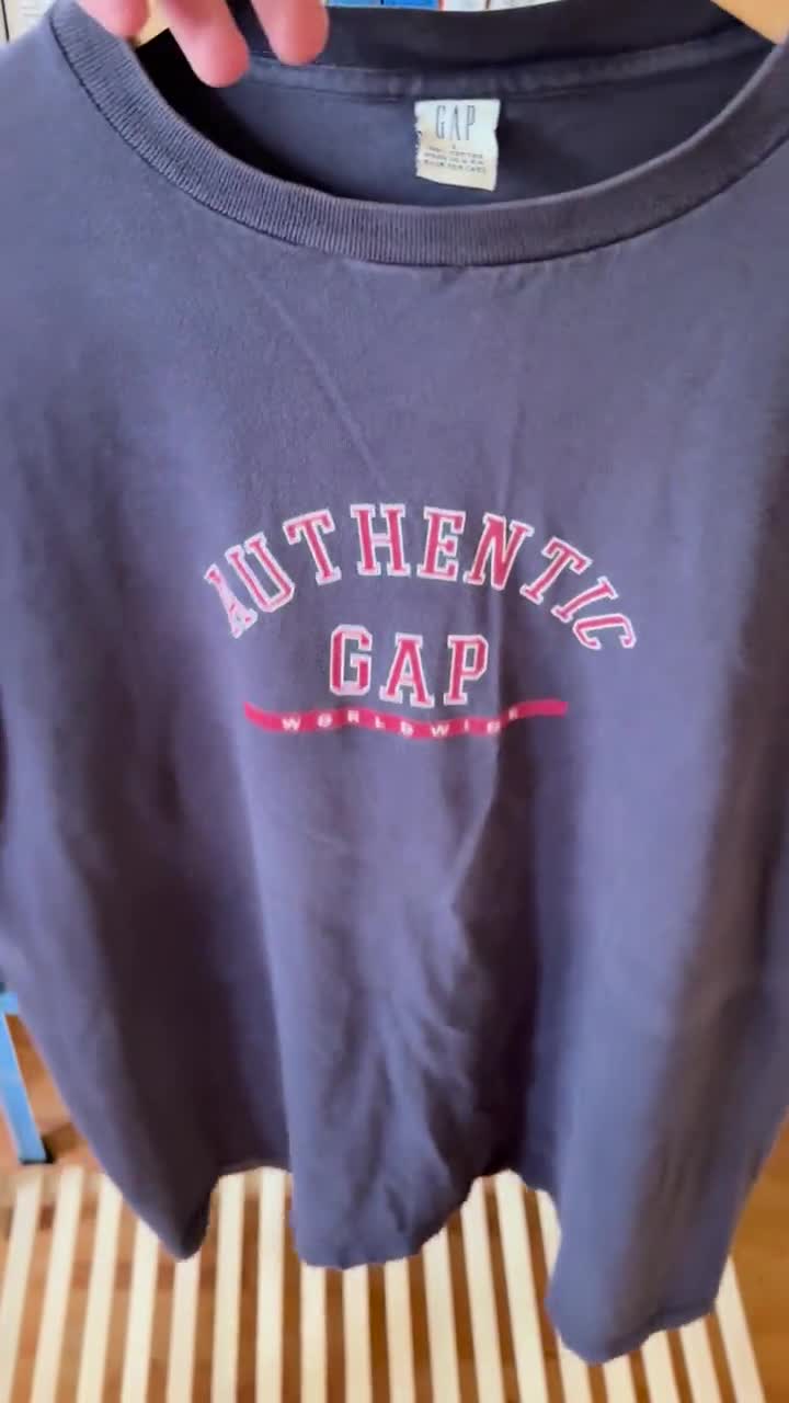 Vintage GAP T-shirt L USA Made 90s Navy Blue Authentic Logo Tee - Etsy