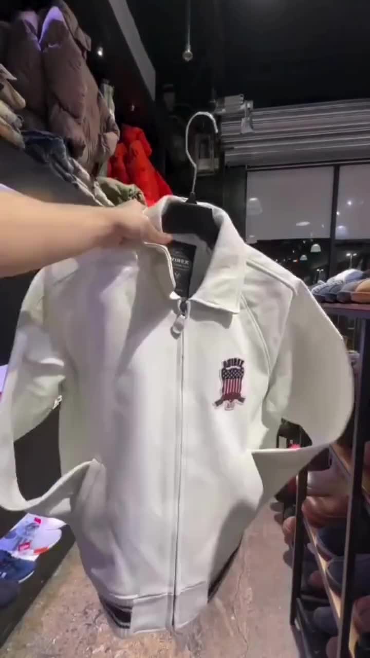 AVIREX Men's Classic Brown Cowhide Leather Icon Bomber Jacket Military Style video poster