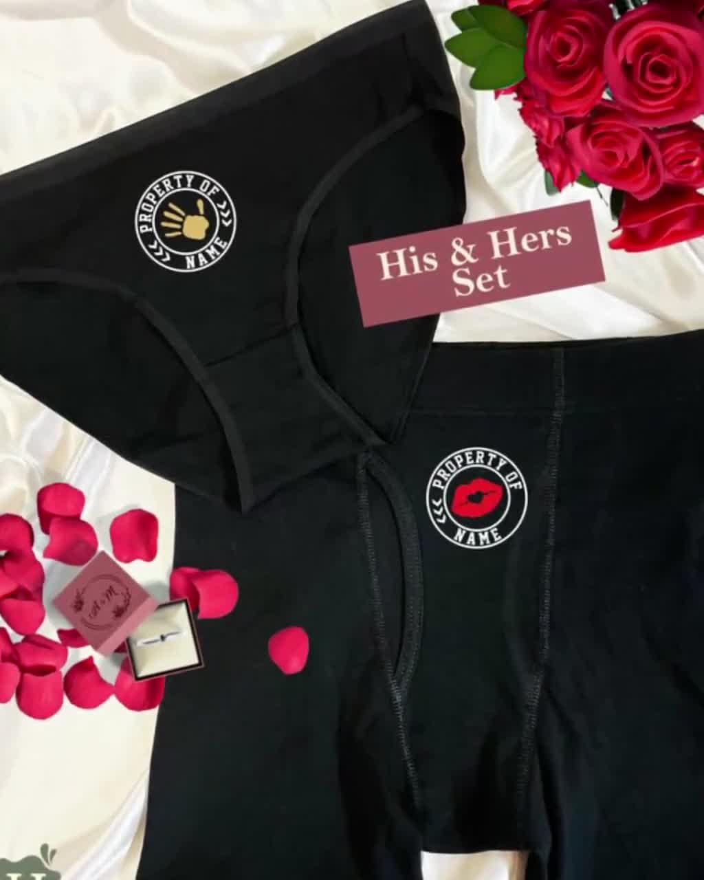 Sexy His and Hers Matching Couples Underwear for Valentines Day