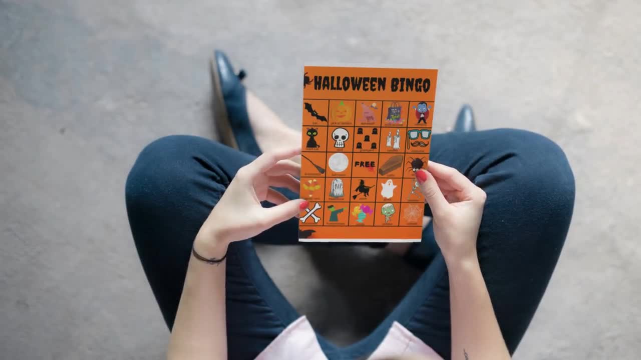 Halloween Bingo Set Für 24 Spieler - 36 Karten Mit Herbst Motiven