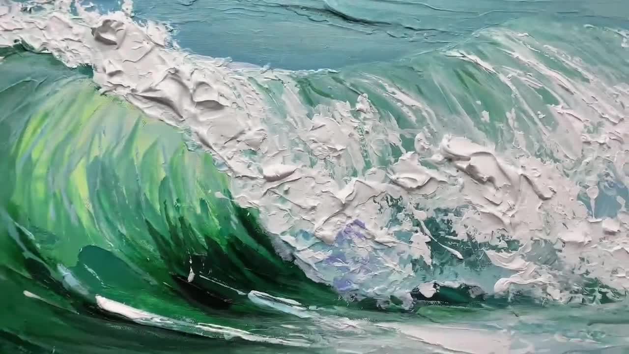 海の波の絵画 3D インパスト 海岸の絵画 キャンバス 海の装飾 - Etsy 日本