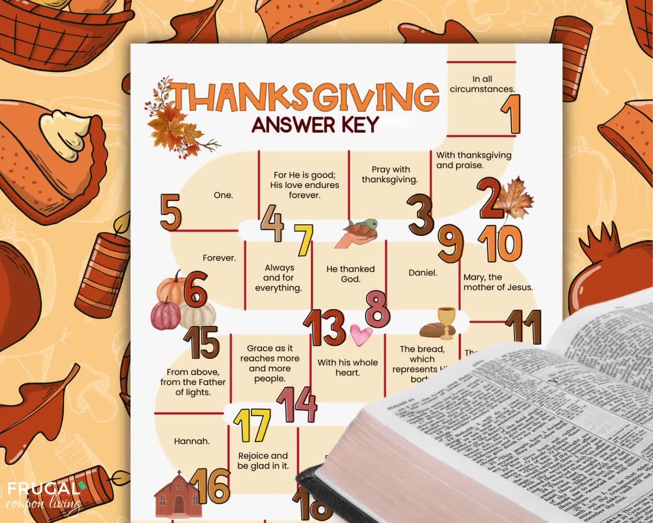 Thanksgiving Scavenger Hunt, Christian Thanksgiving Trivia Printable Bible  Verses on Thanksgiving, Sunday School Trivia Game Bible Questions