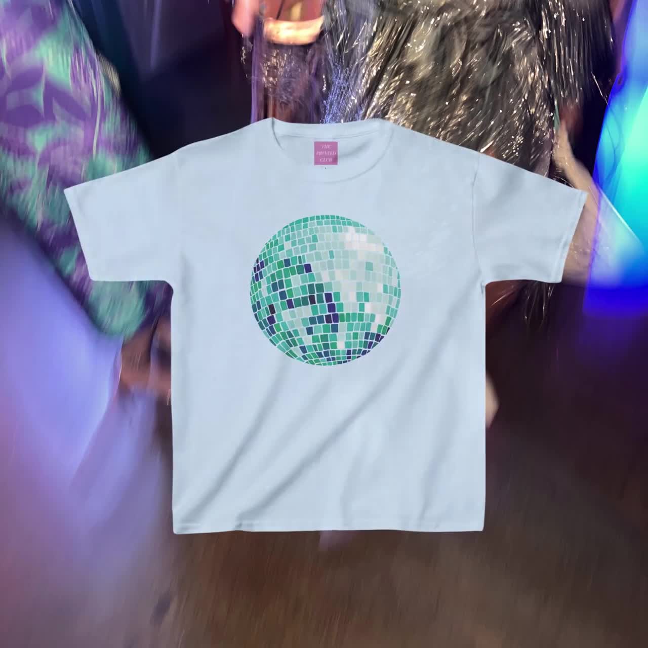 Cool Girl Disco Ball 90s Baby Tee Mirror Ball Tee Star Girl