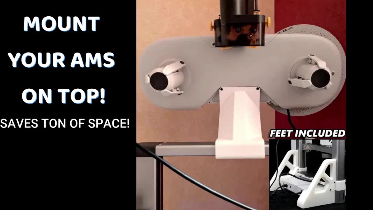 使用僅か　Bambu Lab AMS Lite 上部マウントパーツセット Bambu Lab AMS Lite Top Mount Kit - Printable Top Mount for A1