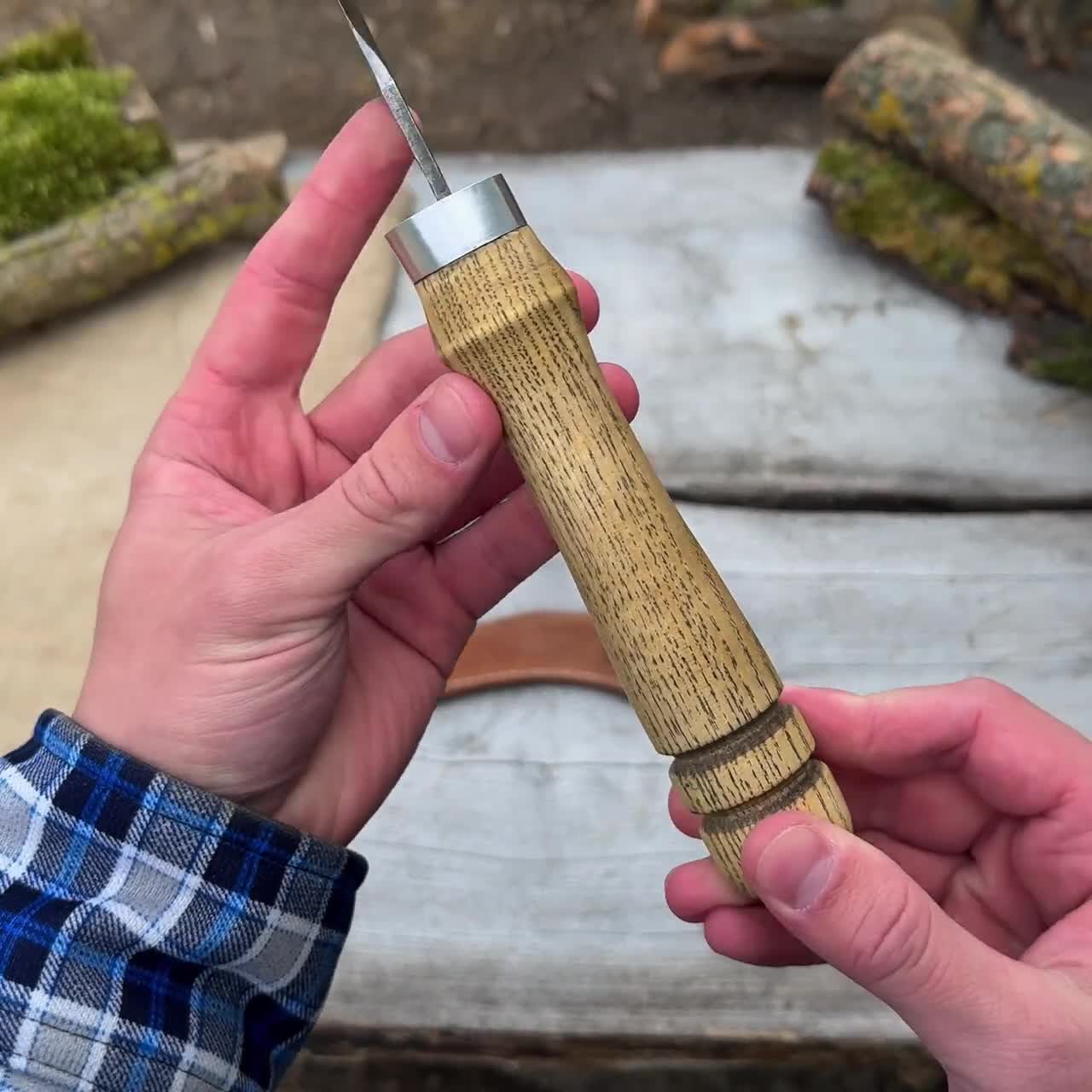 Large Garden Sickle – Hand Forged 52100 Carbon Steel Blade, Ash