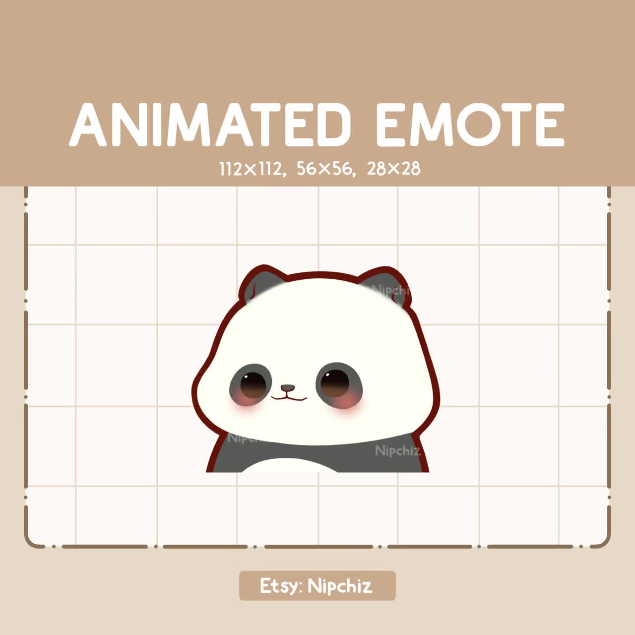 Gesto animado adorable de panda con la boca abierta y cerrada / Gesto  divertido y lindo / Gesto para transmisión / Gesto kawaii, image size:1280x1280