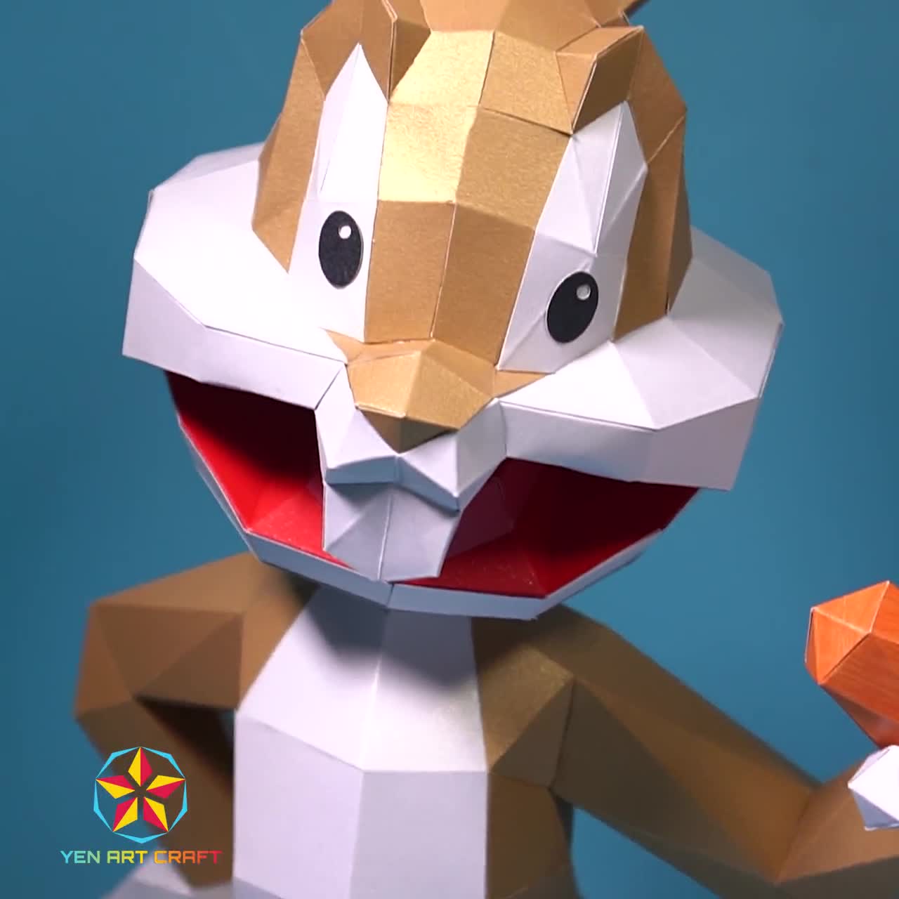DIY Bunny Papercraft PDF SVG Template for Creating 3D Bunny Paper
