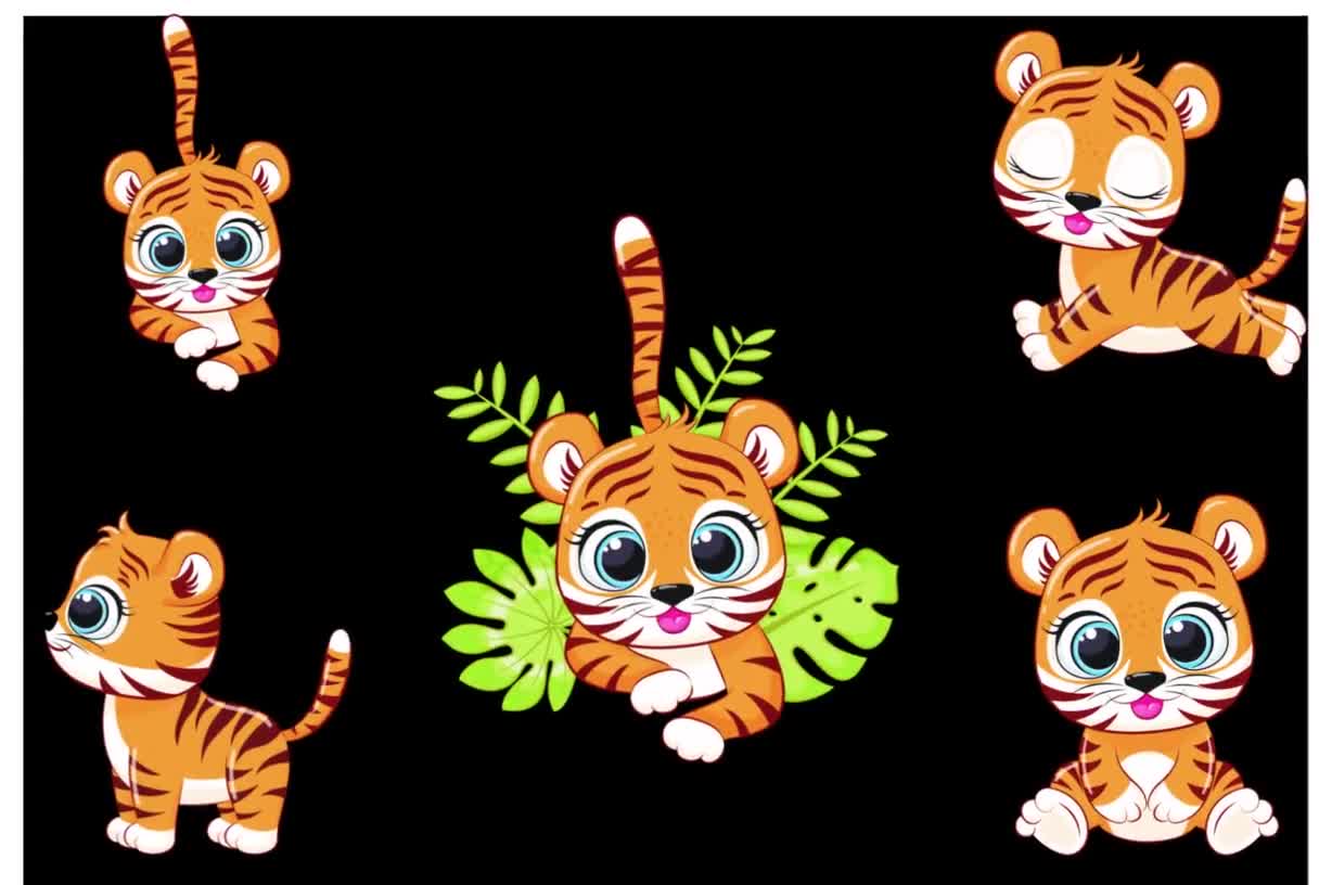 clip art cute tiger