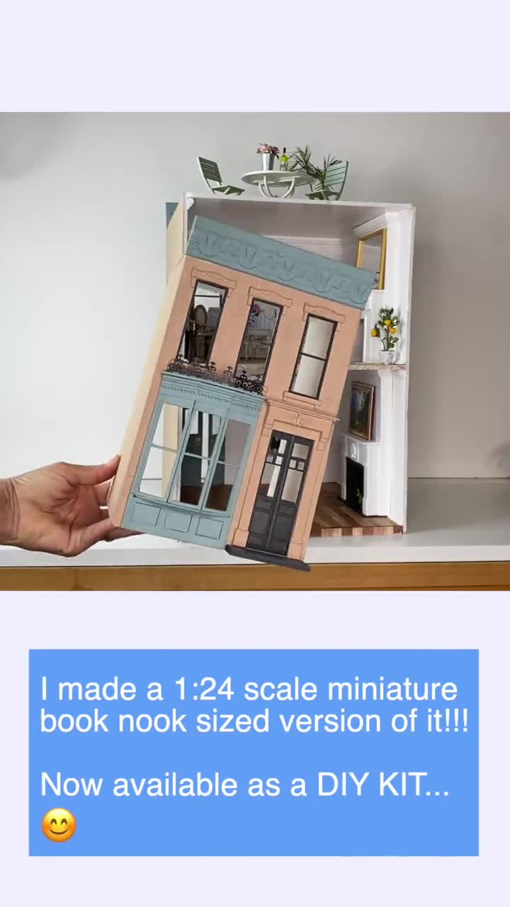 DIY Book Nook Kit,3D Kit de Maison de Poupées Miniatures Meublé ave