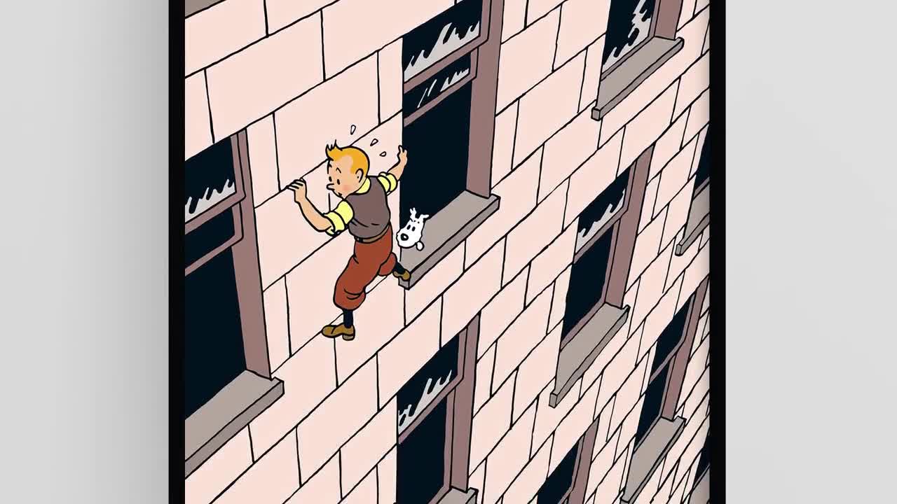 Tintin Cover Poster, Building Wall, New York, Poster, Wall