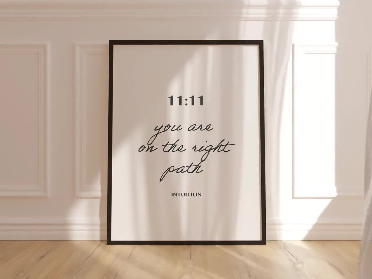 1111 Poster • 11:11 Angel Number Minimal Wall Art Print, Manifest