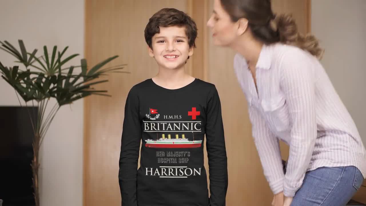 HMHS Britannic ship shirt custom name tshirt Titanic twin sister ship long sleeve t shirt personalization birthday gift for history lover