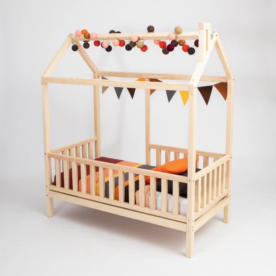 Crib Size, Twin Size or Single Size Montessori House Bed Floor Bed